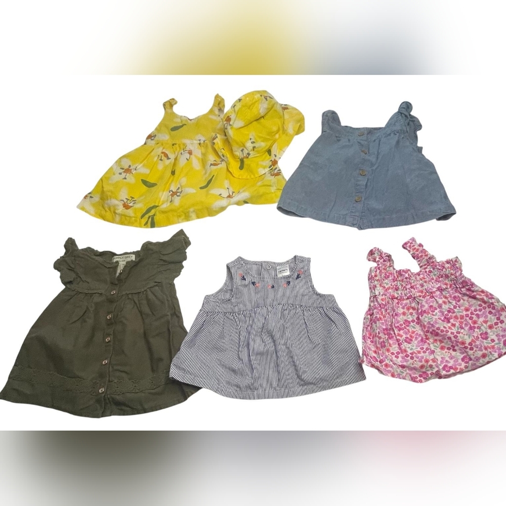 Assorted Baby Girl Dresses - Yellow, Blue, Green, Pink